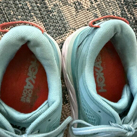Hoka One One Bondi 7 Shoes Womens Size 10.5 Blue Mesh Athletic Running Cushion - Picture 5 of 10
